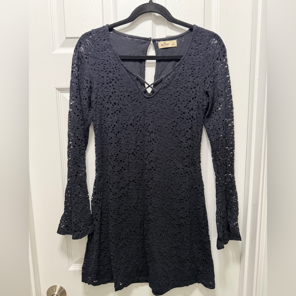 Hollister Black Lace Long Sleeve Dress